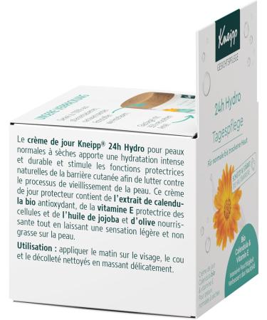  Kneipp Kneipp 24h Hydro Day Cream with Organic Calendula and Vitamin E for Normal to Dry Skin Vegan 50ml - Buy Online on GoSupps.com