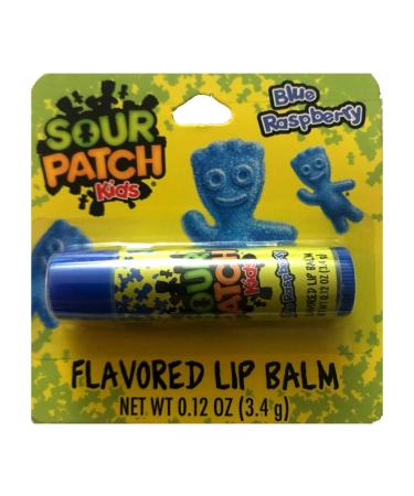 Taste Beauty (1) Stick Sour Patch Kids Blue Raspberry Candy Flavored Lip Balm Gluten Free - Blue Tube Carded - Net Wt. 0.12 oz