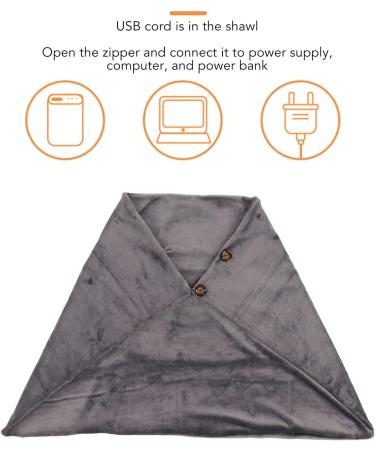 ZLXHDL Electric Heating Blanket & Shawl - Soft USB Heated Cover with 3 Gears & Timer | Warmth Anywhere - Buy Online on GoSupps.com