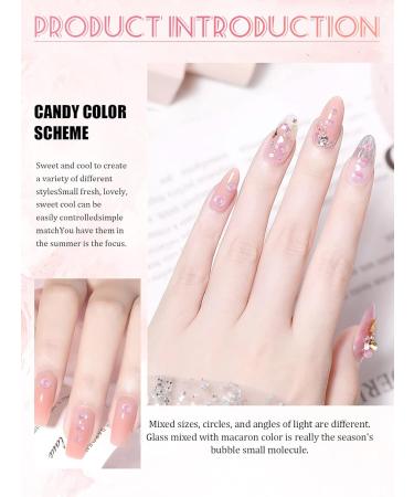 6 Grids Mixed Color Rhinestones Glass Bubble Beads Nail Art DIY Kit - Buy Online on GoSupps.com