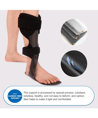 GHORTHOUD Carbon Fiber AFO Brace - Lightweight Ankle Foot Orthosis for Drop Foot & Ankle Instability (Large-Left) - International Shipping - Buy Online on GoSupps.com