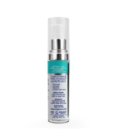 TriDerma Hyaluronic Acid Serum for Face with Collagen Peptides | Anti-Aging Serum with 5% Niacinamide & Matrixyl 3000 - 1 fl oz - Buy Online on GoSupps.com