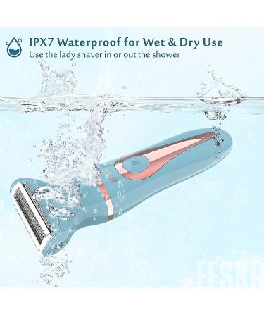 EESKA 2-in-1 Electric Razor for Women | Bikini Trimmer & Body Hair Removal | Wet & Dry Shaver for Face, Legs, Underarms | IPX7 Waterproof | USB Rechargeable - Blue - Buy Online on GoSupps.com