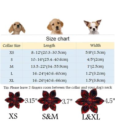 Aring Pet Christmas Dog Collar - Cute Checkered Design with Flower | Comfortable Metal Buckle for Small Medium & Large Dogs - XS Christmas Style - Buy Online on GoSupps.com