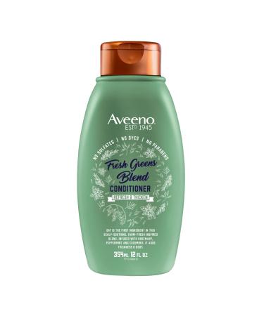 Aveeno, Fresh Greens Blend Sulfate-Free Conditioner with Rosemary, Peppermint & Cucumber to Thicken & Nourish, Clarifying & Volumizing for Thin or Fine Hair, Paraben-Free, 12oz