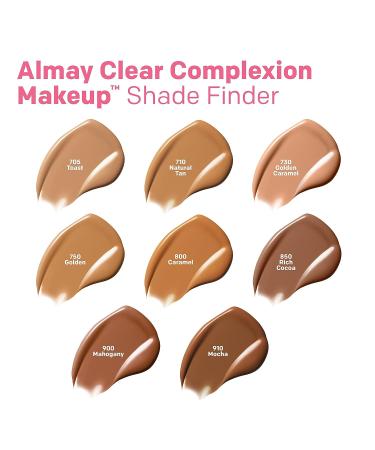 Almay Clear Complexion Acne Foundation Makeup - Salicylic Acid, Medium Coverage, Hypoallergenic, Fragrance-Free - 705 Toast 1 fl oz - Buy Online on GoSupps.com