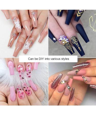 500 PCS Ballerina Fake Nails - Acrylic Artificial Nail Tips Coffin Shape Long Clear Box 10 Sizes - Buy Online on GoSupps.com
