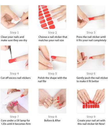 Pink French Tip Short Gels Semi Nail Strips Stickers Cured Gel Nails Wraps with Lamp Starter Kit Upgraded 16 Pieces Glossy Soft Self-Adhesive Salon-Quality Uv/LED Lamp Required - Buy Online on GoSupps.com