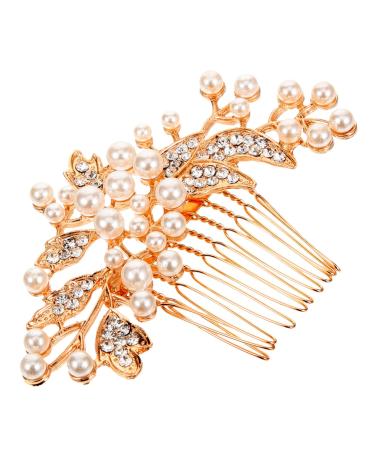 Beatifufu Hair Accessories for Women Bride Hair Accessories Hair Side Comb for Girl Bride Hair Comb Bridal Hair Comb Wedding Hair Accessories for Bridal Rhinestone Side Comb Pearl Hair Comb