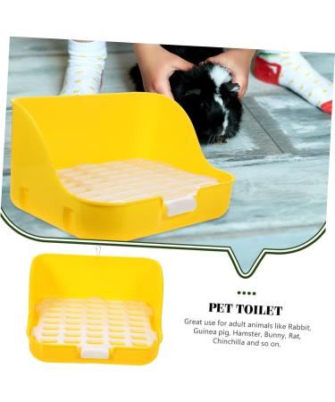 Box Rabbit Toilet Pet Pee Toilet Pet Litter Tray Small Pet Toilet Rabbit Potty Bunny Potty Pet Potty Bunny Toilet Pet Drawer Potty Pet Supply Pet Training Corner 28.5X23.5X15.5CM Yellow - Buy Online on GoSupps.com