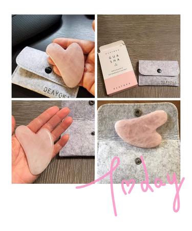 DEAYOKA Rose Quartz Gua Sha Tool - Facial Microcirculation & Toxin Removal - Buy Online on GoSupps.com