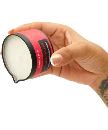 Aromatherapy Massage Oil Candle - Sweet Strawberry Bubblegum Scent for Relaxation & Home SPA - Sustainable Full Body Massage Therapy - Naughty Berry - Buy Online on GoSupps.com