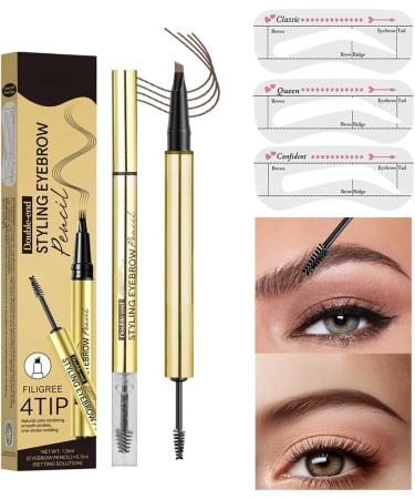  shpuuyy Eyebrow Pen Dual Function Eyebrow Filling Pen with Fixing Gel Smudge-Resistant Cosmetic for Women for All Occasions: Sports Work Travel Dates Photoshoots - Buy Online on GoSupps.com