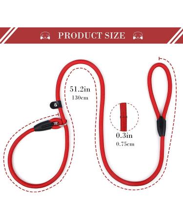 1Pc Nylon Dog Training Rope Slip Lead Dog Leash Durable Dog Traction Rope Durable Dog Traction Rope Suitable for Small Medium Dogs (Red) - Buy Online on GoSupps.com