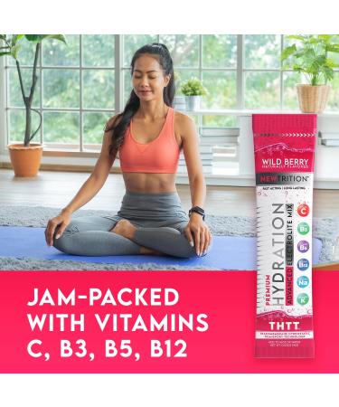 NewTrition Hydration Powder Wild Berry Pack of 24 Electrolyte Powder Packets Naturally Flavored Hydrating Packets for Water Fast Acting Hydrate Electrolytes with Vitamins B & C Energy & Recovery - Buy Online on GoSupps.com