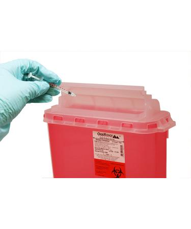 5.4 Qt Sharps Disposal Container with Touch-free Rotating Lid by Oakridge Products - Buy Online on GoSupps.com