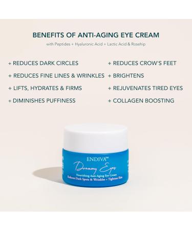 Nourishing Anti-Aging Eye Cream w/Peptides & Hyaluronic Acid | Reduce Dark Circles Wrinkles & Fine Lines | Fragrance & Paraben Free - 0.5 Fl Oz - Buy Online on GoSupps.com