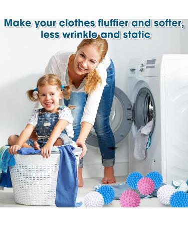 Wekuw Pack of 6 Dryer Balls Reusable Dryer Balls Hedgehog Ball Balls for Fluffy Laundry Washing Balls for Down Jackets Tumble Dryer Ball for Home Clothes Cleaning (Multiple Colours) - Buy Online on GoSupps.com