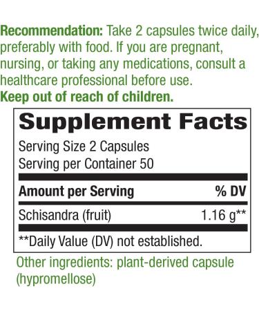Nature's Way Schizandra Capsules - 100 Count, Fruit Extract for Natural Wellness - Buy Online on GoSupps.com