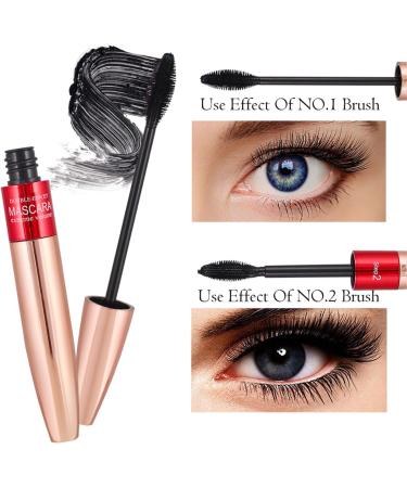 HOUSN Waterproof Mascara Long Lasting Mascara Voluminous Mascara 2 Brush Heads 2 in 1 Mascara for a Natural Lengthening and Thickening Effect - Buy Online on GoSupps.com