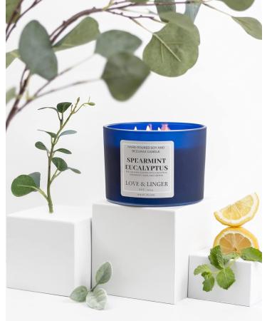 Aromatherapy Candle - Eucalyptus Luxury Soy & Beeswax 3 Wick - 16 oz Stress Relief & Relaxation Candle for Home - Buy Online on GoSupps.com
