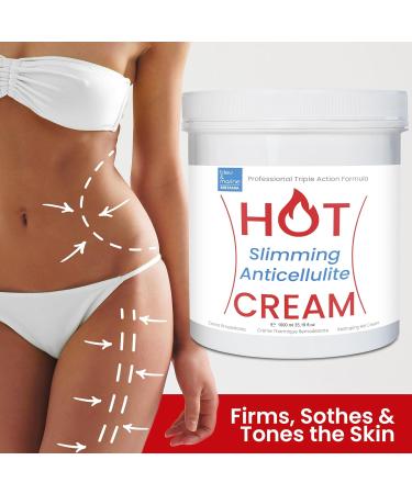 HOT Stop Cellulite Cream - Triple Action Heat Effect Anti-Cellulite Cream: Intensive Reducing Gel Firming + Draining. Men and Women. Visible Results 6X + Powerful - 200 ml - Buy Online on GoSupps.com