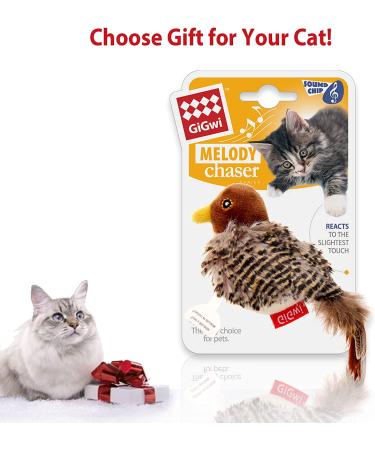 Gigwi Interactive Cat Toy - Real Chirping Bird Sound | Feather & Plush Design for Indoor Cats | Relieves Boredom - Buy Online on GoSupps.com