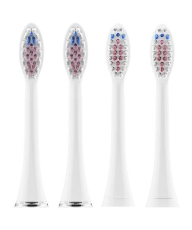 Tristan auron 4x replacement toothbrushes attached brushes for electrical toothbrush sound toothbrush i brush heads compatible with business class (white) 3 - replacement brush heads (white)