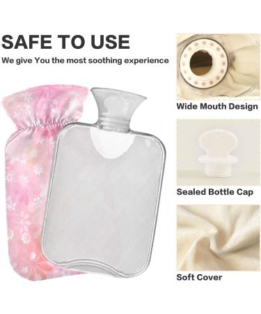 Naanle 2L Transparent Hot Water Bottle with Lid - Spring Cherry Blossom Design for Menstrual Cramps Pain Relief & Hot/Cold Therapy - Buy Online on GoSupps.com