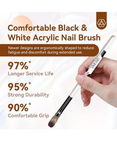 Saviland 3pcs Acrylic Nail Brush Set | Professional Kolinsky Acrylic Brushes for Powder Nails | Wooden Handle Nail Art Tools Kit | Size 8/10/14 | Christmas Gift Set for Women - Buy Online on GoSupps.com