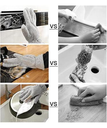 Kitchen Gloves - Wire Kitchen Gloves for Washing Dishes | Reusable Household Gloves Dishwashing Gloves for Kitchen Cleaning Working Pansy - Buy Online on GoSupps.com