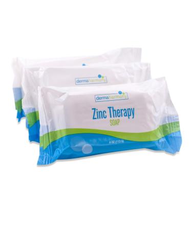 Dermaharmony Pyrithione Zinc (ZnP) Therapy Soap 4 oz Bars - 3 Pack - for Seborrhea and Dandruff