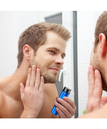 Travel Electric | Washable Mens Electric - Portable Shaver Rechargeable for Men's Short Hard Beard Shaving Trimming Blue - Buy Online on GoSupps.com