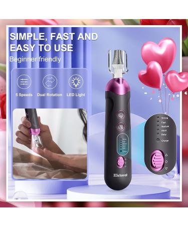Eletorot 8-in-1 Cordless Electric Manicure and Pedicure Set for Feet - Rechargeable Nail Drill with LED Light - Electric Toenail File for Thick Nails - Gray - Buy Online on GoSupps.com