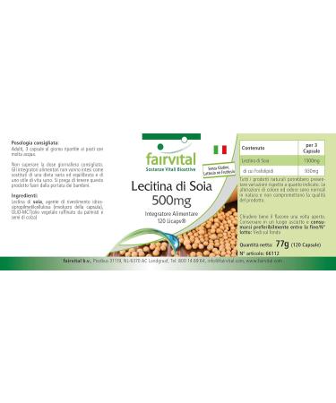 Fairvital | Soy Lecithin 500mg - VEGAN - High Dose - 120 Licaps - Buy Online on GoSupps.com
