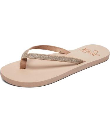 Roxy Women's Napili Flip Flops 38 EU Beige Ta1