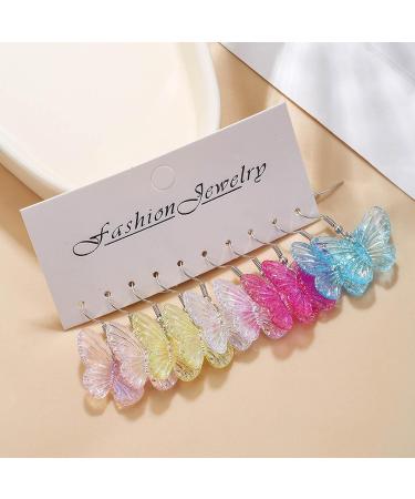 FEYLIE Cute Butterfly Dangle Earrings for Women & Girls | Lightweight Acrylic Jewelry | Trendy Fashion Earrings - Buy Online on GoSupps.com