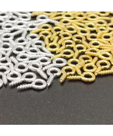 1000pcs Small Screw Eyes Pins for Jewelry Making - Silver & Gold 8mm x 4mm Mini Eyelet Hooks for Resin Clay Ornament Keychains - Buy Online on GoSupps.com