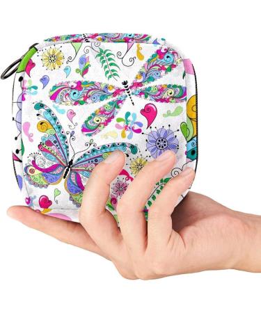 Menstrual Bag with Zipper for Women & Girls | Floral Butterflies - Stylish Napkin & Tampon Collection Bag - Buy Online on GoSupps.com