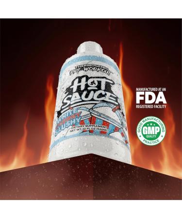 Hot Sauce Thermogenic Pre-Workout White Cherry Flavor Liquid Energy Supplement with Caffeine and L-Citrulline 32 Fl Oz - Buy Online on GoSupps.com