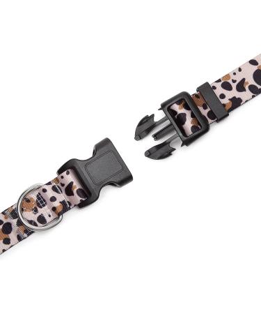 Suredoo Adjustable Leopard Dog Collar - Soft Nylon Comfort for Small Medium & Large Dogs | Neck 38-63 cm - Buy Online on GoSupps.com