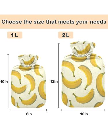 NAANLE Cartoon Banana Heat Bottle - 1L Transparent Hot Water Bottle for Pain Relief & Cold Therapy | Ideal Hand & Foot Warmer - Buy Online on GoSupps.com