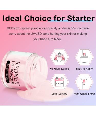 REDNEE Nail Dip Powder Starter Kit 12 Colors with Gel Liquid Set and Manicure Tools - Party & Starry Color Blue, Purple, Red - RE11 - Buy Online on GoSupps.com
