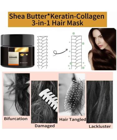 3in1 Shea Butter*KeratinsCollagen Hair Mask Deep Conditioner Deep Repair Conditioning Shea Butter Essence Hair Mask Collagen Hair Care for Dry Damaged Hair 5 - Buy Online on GoSupps.com