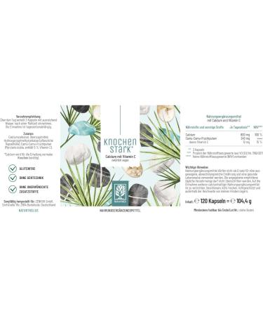 NaturTreu High-Dose Calcium Capsules - 120 Vegan Tablets with Vitamin C | Additive-Free 800mg Daily Dose - Buy Online on GoSupps.com