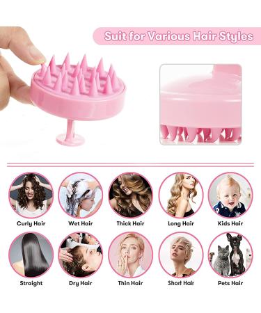 Scalp Massager & Shampoo Brush - Soft Silicone Bristles for Dandruff Relief, Hair Growth & Scalp Massage - Pink - Buy Online on GoSupps.com