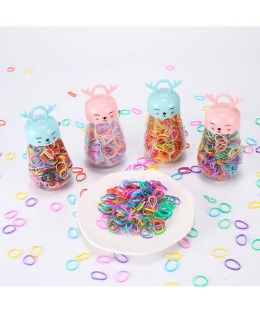 QIOKCKC 900 Tiny Rubber Bands with 3 Elk Shaped Boxes - Vibrant Mini Hair Ties for Kids - Buy Online on GoSupps.com