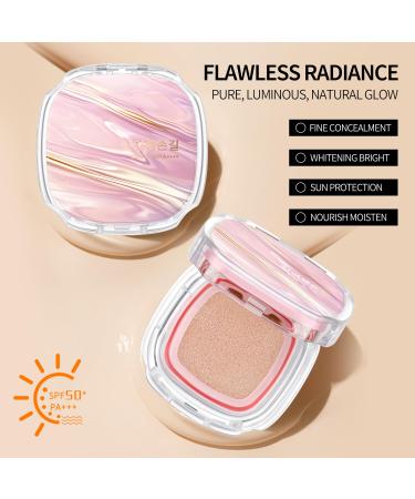 BB Cushion Foundation with Sunscreen Protection Cushion Foundation Compact Holographic Pink Case Beige Shade SPF50+ PA++++ - Buy Online on GoSupps.com