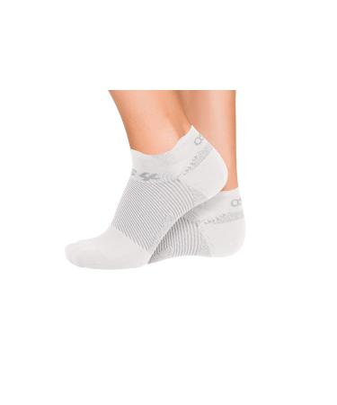 OrthoSleeve Plantar Fasciitis | Orthotic Socks (Medium, No-Show, White) Medium (1 Pair) White No-Show