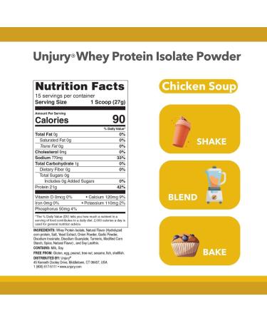 Whey Protein Powder - Chicken Soup Flavor | 21g High Protein Isolate | Low Carb Sugar-Free Gluten-Free | 15 Servings - Buy Now - Buy Online on GoSupps.com